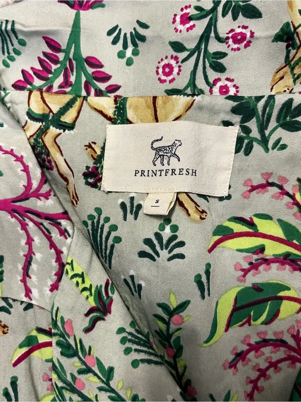 Printfresh Eco Satin Wildest Dreams Pajama Set in Camel'ss Courtyard Print